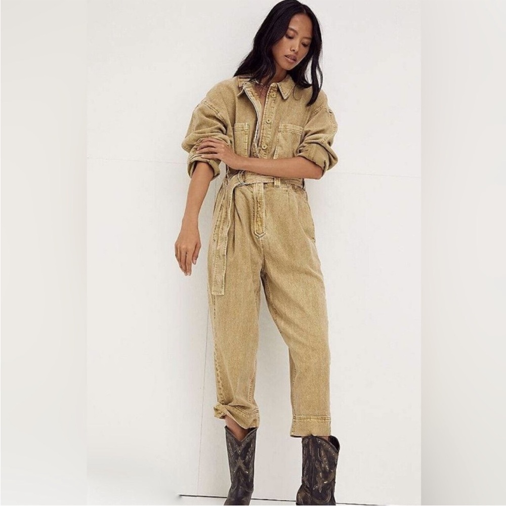 Free People Wayward Super Slouch Coveralls Jumpsuit Ginger